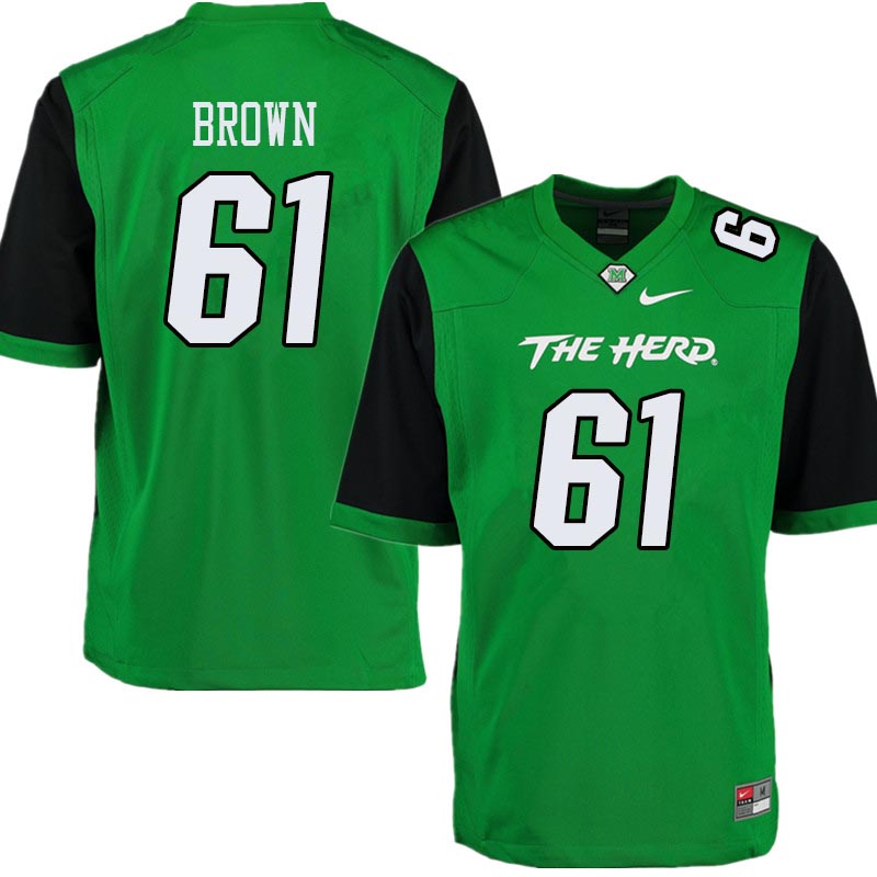 Men #61 Levi Brown Marshall Thundering Herd College Football Jerseys Sale-Green - Click Image to Close
